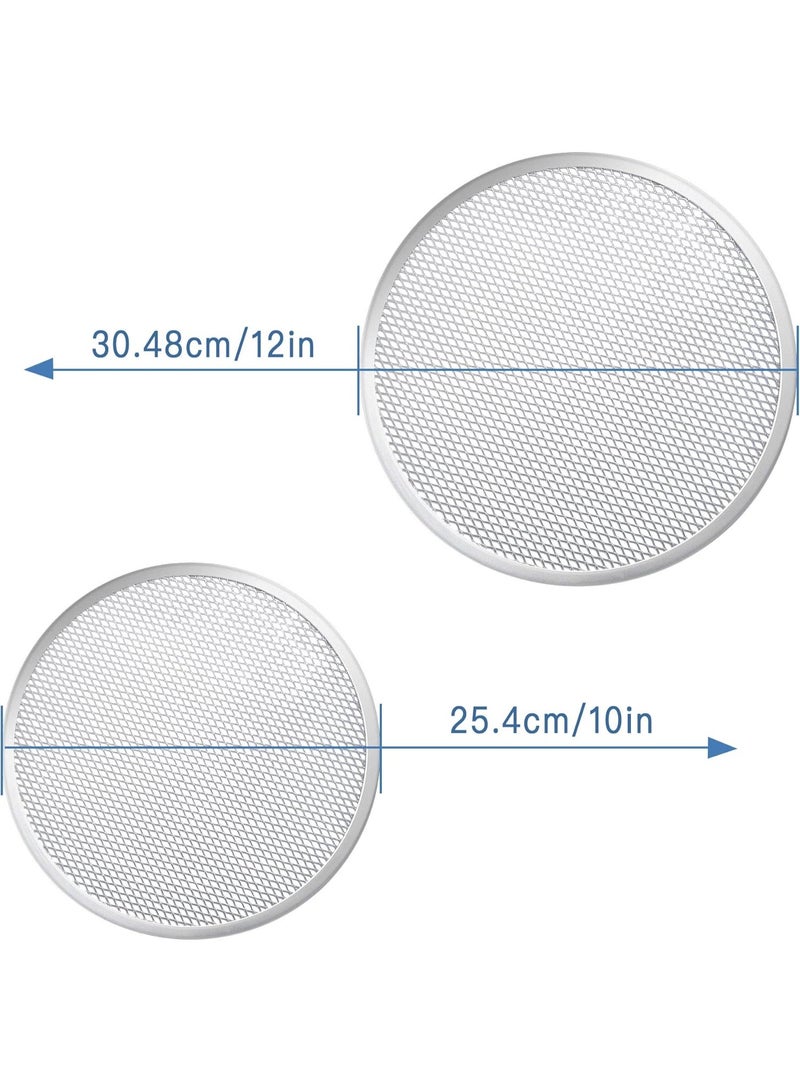 4 Pieces Seamless Round Pizza Screen, 2 Pieces 12 inch Aluminum Mesh Pizza Screen and 2 Pieces 10 inch Pizza Mesh Baking Tray for Home Kitchen Restaurant Supplies - Image 5