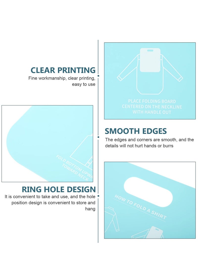 2Pcs Laundry Folding Boards T Shirts Clothes Folder Closet Storage Drawer Organizer Shirt Folding Board For Laundry Folding Help For Laundry Folds T-Shirts Polos And Dress Shirts Sky-blue  - Image 4