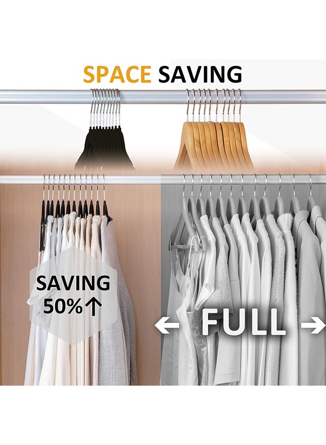بلومنغ تايم 100 حزمة المخملية الشماعات ، عدم الانزلاق الثقيلة الملابس الشماعات مع 360 Swivel قطب هوك ، الفضاء إنقاذ خزانة منظم مثالية للسراويل ، الدعاوى السترات - Image 2