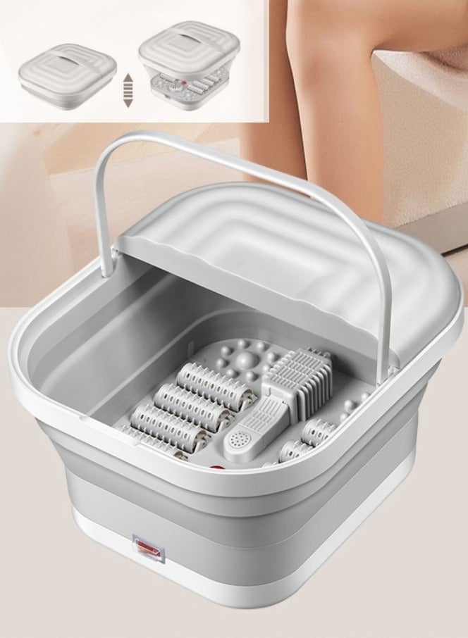 XiuWoo Constant Temperature Heating Roller Massage Foot, One Touch Start Foot Soaking Bathtub Folding Foot Soaking Bathtub with Bubbles Surfing Red Lights  - Image 1