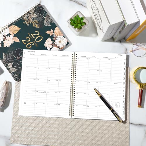 Vindora 2026 Planner - 9" x 11", 2026 Weekly & Monthly Planner, JAN.2026 - DEC.2026, Large Calendar Planner 2026 with Sturdy Cover, Premium Paper, Twin-wire Binding, Monthly Tabs - Image 2