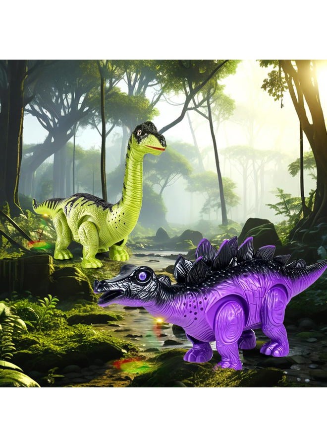 Bloolilies 2 Pack Dinosaur Toys, Electric Walking Dinosaur Toys for Kids 3-5 5-7 Years Old with LED Lights & Sounds & Roaring, Kids Toy Dinosaurs Birthday Party Favors Gift for Boys Girls - Image 3
