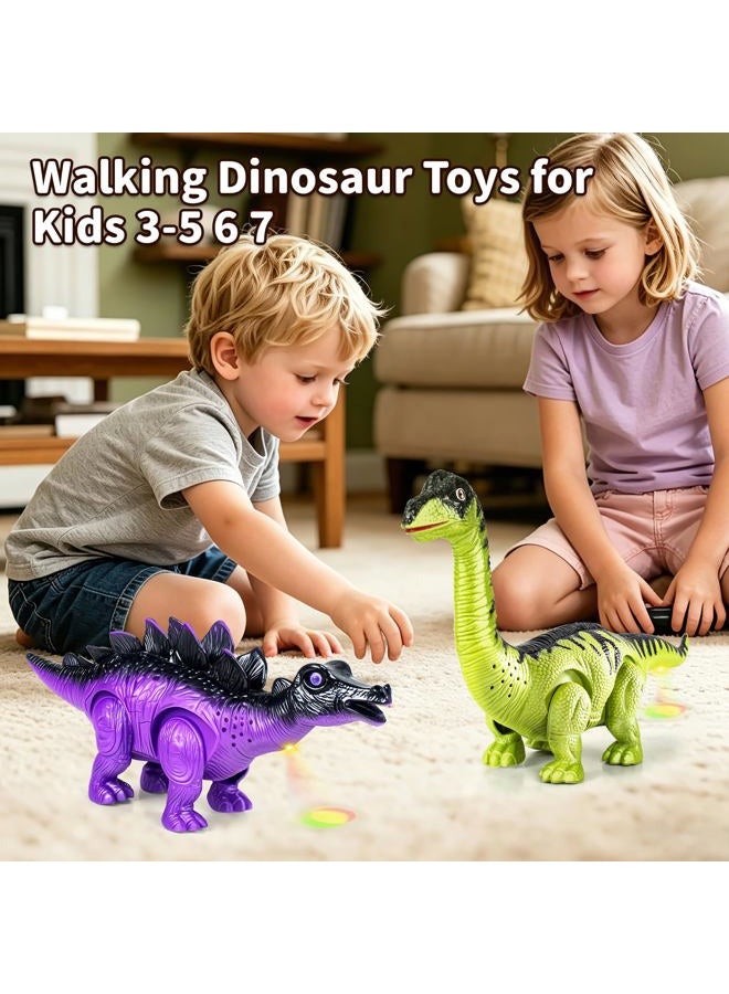 Bloolilies 2 Pack Dinosaur Toys, Electric Walking Dinosaur Toys for Kids 3-5 5-7 Years Old with LED Lights & Sounds & Roaring, Kids Toy Dinosaurs Birthday Party Favors Gift for Boys Girls - Image 2