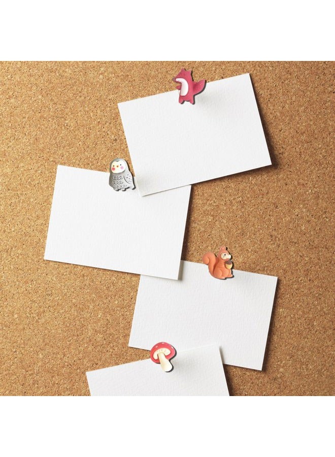Supfoxer Animal Push Pins (Squirrel,Fox,Hedgehog,Rabbit,Bear,Owl,Mushroom) - Cute Resin Thumb Tacks for Bulletin Board, Cork Board, Office, School - 7 Styles Mixed Pack (30 PCS) - Image 3