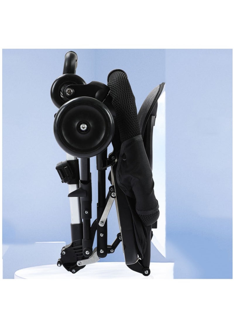 Arabest Kids Stroller, Compact Baby Stroller with Adjustable Handles and Backrest, Lightweight Travel Stroller, One-Hand Fold, For Overhead Airplane Storage, Shopping, Walking, for 1-3 years old (Black) - Image 4