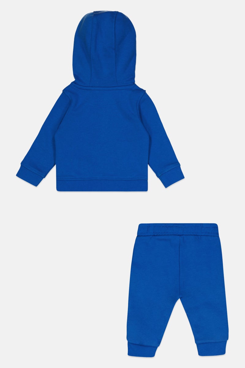 Franklin Marshall Toddlers Boy 2 Pcs Hooded Sweatshirt And Pants Set, Nautical Blue - Image 2