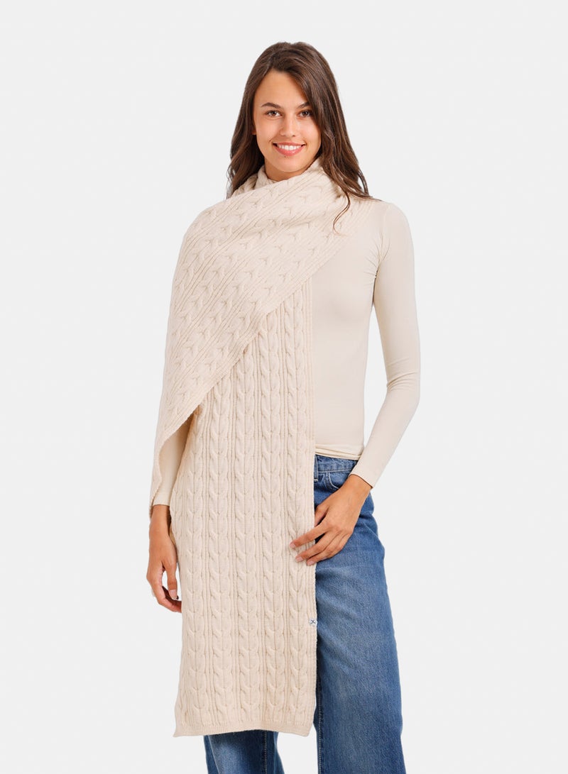 Carina Vertical Cable-Knit Scarf - Image 2