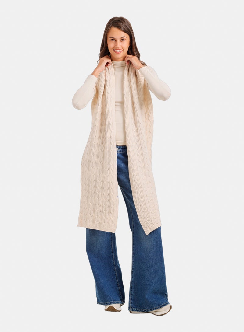 Carina Vertical Cable-Knit Scarf - Image 4