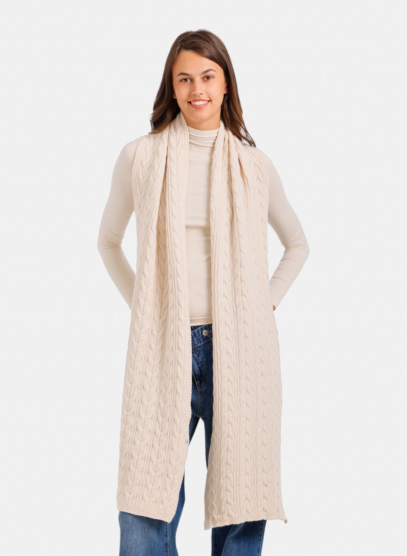 Carina Vertical Cable-Knit Scarf - Image 1