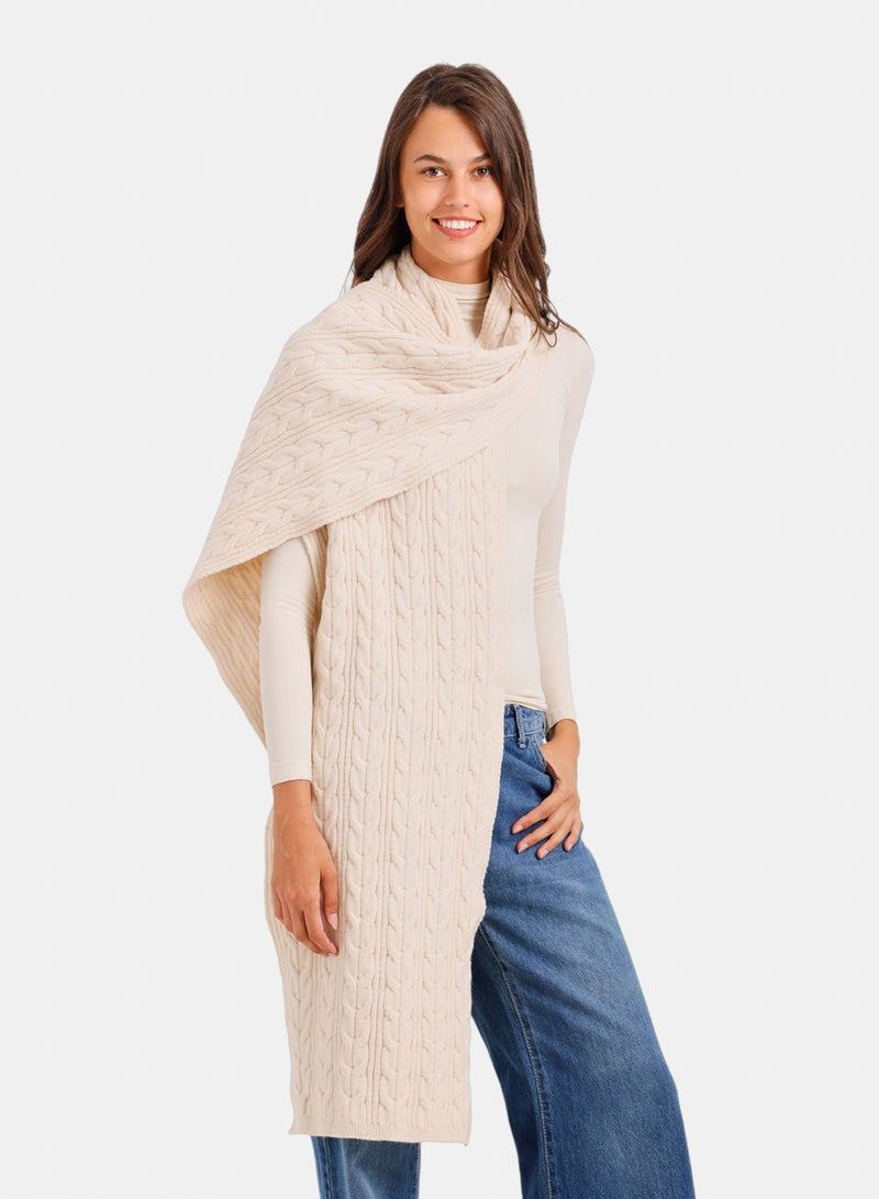 Carina Vertical Cable-Knit Scarf - Image 3