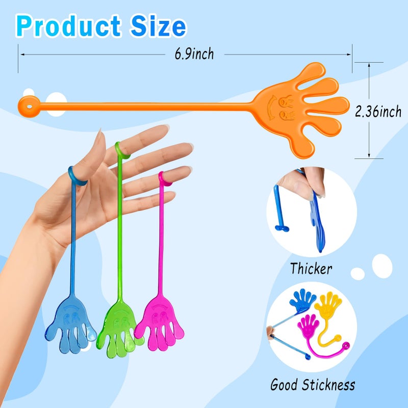 Genuvi 48PCS Sticky Hands Bulk Party Favors for Kids 4-8 8-12 Stretchy Sticky Hand Toy Trick or Treat Halloween Goodie Bag Stuffers Fillers Treasure Box Toys for Classroom Prizes Birthday Party Supplies - Image 2