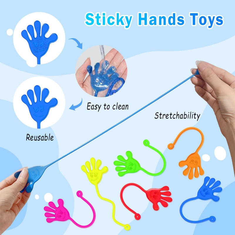 Genuvi 48PCS Sticky Hands Bulk Party Favors for Kids 4-8 8-12 Stretchy Sticky Hand Toy Trick or Treat Halloween Goodie Bag Stuffers Fillers Treasure Box Toys for Classroom Prizes Birthday Party Supplies - Image 3