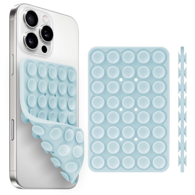Yojaro Silicone Suction Cup Phone Case Mount Double Sided, Phone Accessories Hands-Free Strong Grip Holder for Selfies and Videos, Silicon Phone Stand for iPhone and Android Light Blue - Image 1