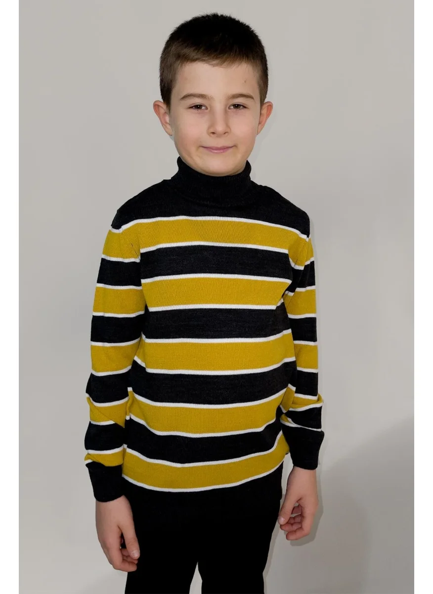 الكسندر جاردي Kids Turtleneck Striped Sweater (C21-1874900)