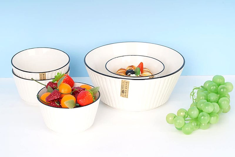 P-PLUS INTERNATIONAL Ceramic Soup Bowls, Cereal Bowl Set, Dishwasher & Microwave Safe, Porcelain Bowls for Kitchen, White Bowls for Cereal Soup Rice Pasta Salad Oatmeal(Pack of 2) - Image 5