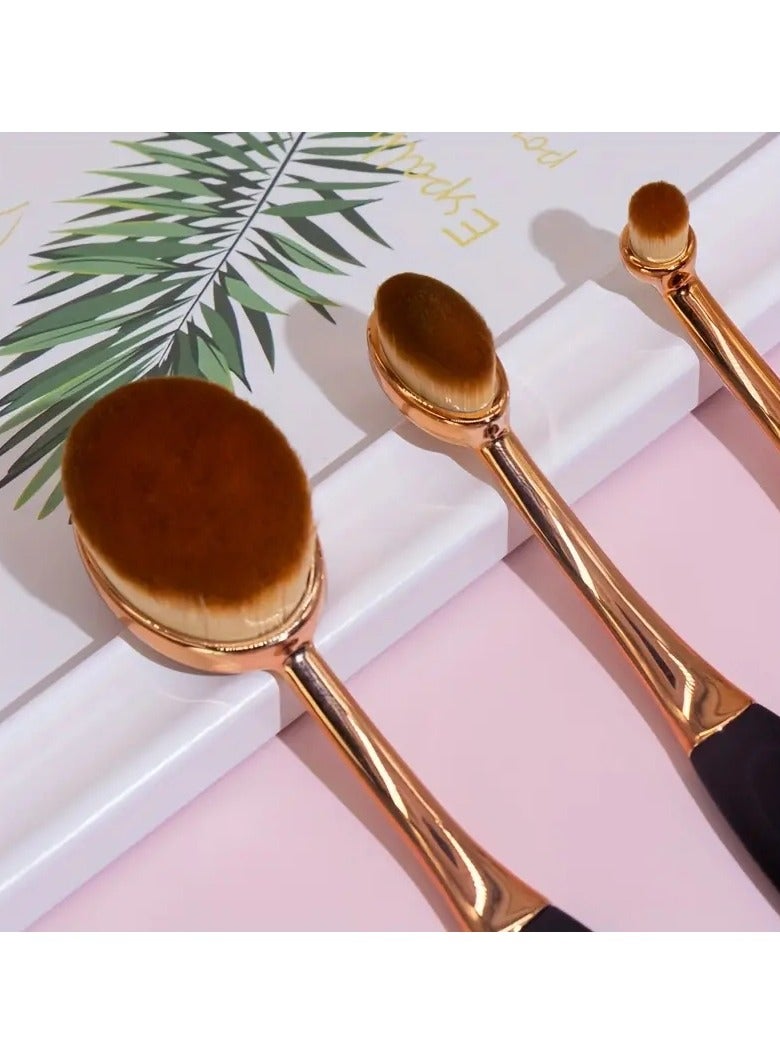 أوريتي 5pcs الورد الذهبي ب. AK مقبض فرشاة الأسنان مجموعة الأساس فرشاة ماكياج مسحوق فرشاة أحمر الخمر bb كريم شجيرة الأساس فرشاة ماكياج ظل العيون فرشاة مخفي فرشاة الشفاه - Image 5