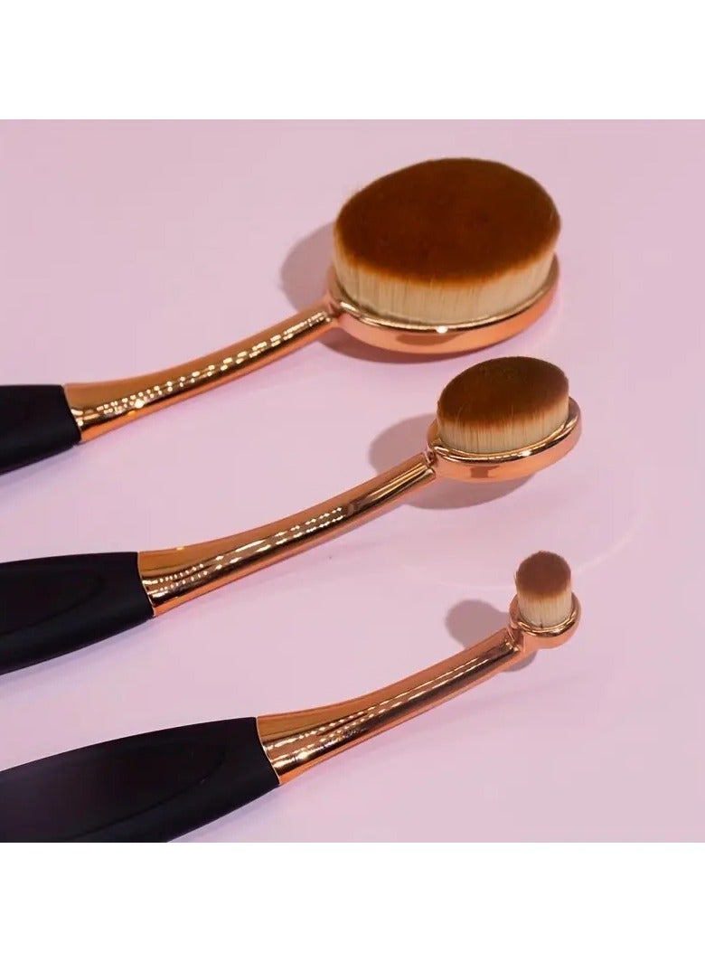 أوريتي 5pcs الورد الذهبي ب. AK مقبض فرشاة الأسنان مجموعة الأساس فرشاة ماكياج مسحوق فرشاة أحمر الخمر bb كريم شجيرة الأساس فرشاة ماكياج ظل العيون فرشاة مخفي فرشاة الشفاه - Image 3