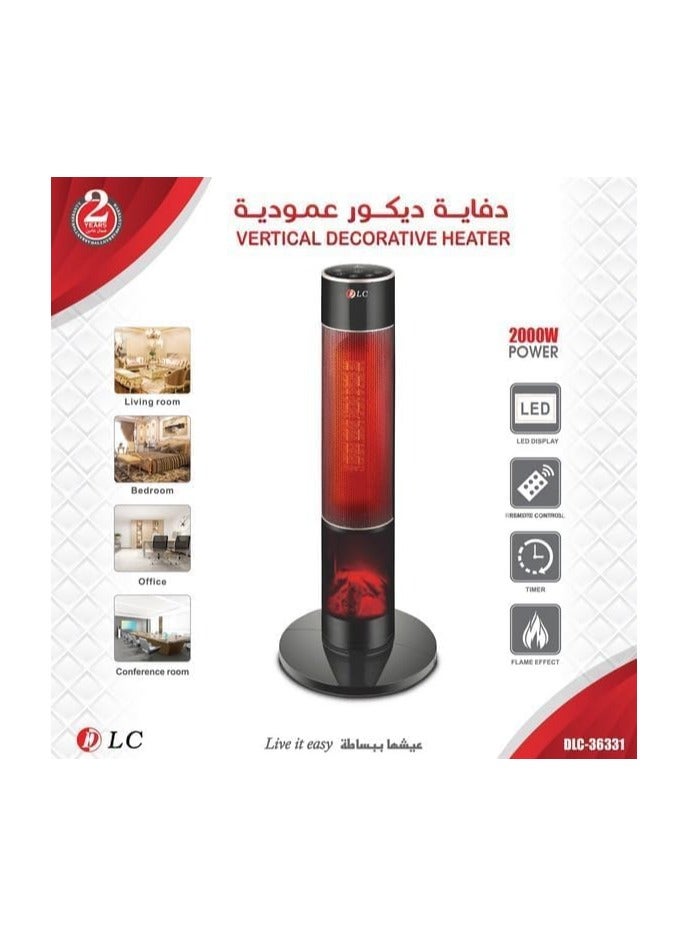 مدفاة كهربائية عمودية للزينة بقدرة 2000 واط DLC-36331  - Image 2