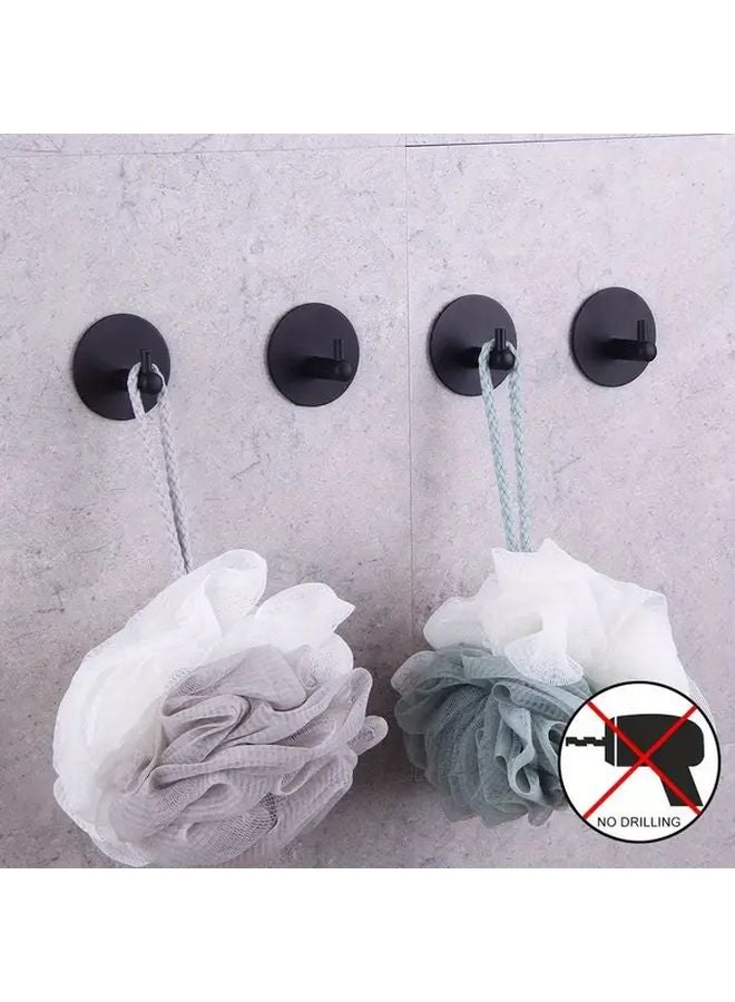 4Pcs Brushed Stainless Steel Heavy Duty Adhesive Hooks No Drill Installation - Image 4