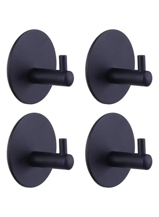 4Pcs Brushed Stainless Steel Heavy Duty Adhesive Hooks No Drill Installation - Image 2
