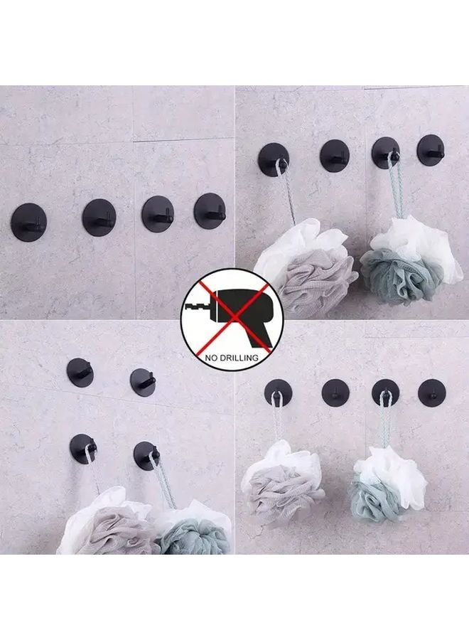 4Pcs Brushed Stainless Steel Heavy Duty Adhesive Hooks No Drill Installation - Image 3