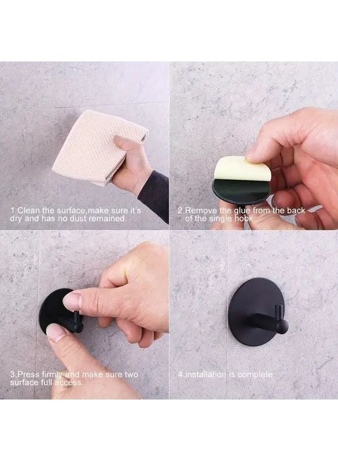 4Pcs Brushed Stainless Steel Heavy Duty Adhesive Hooks No Drill Installation - Image 5
