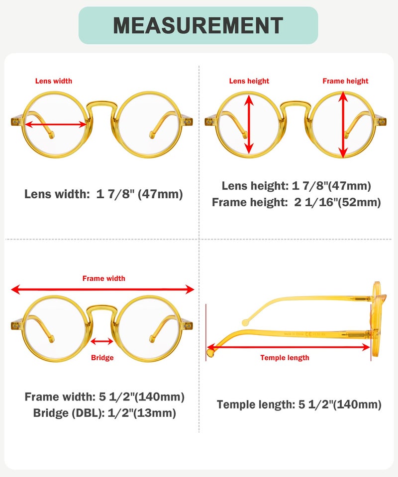 Eyekepper 4 Pack Oversized Round Reading Glasses for Men Women Retro Readers+2.50 - Image 4