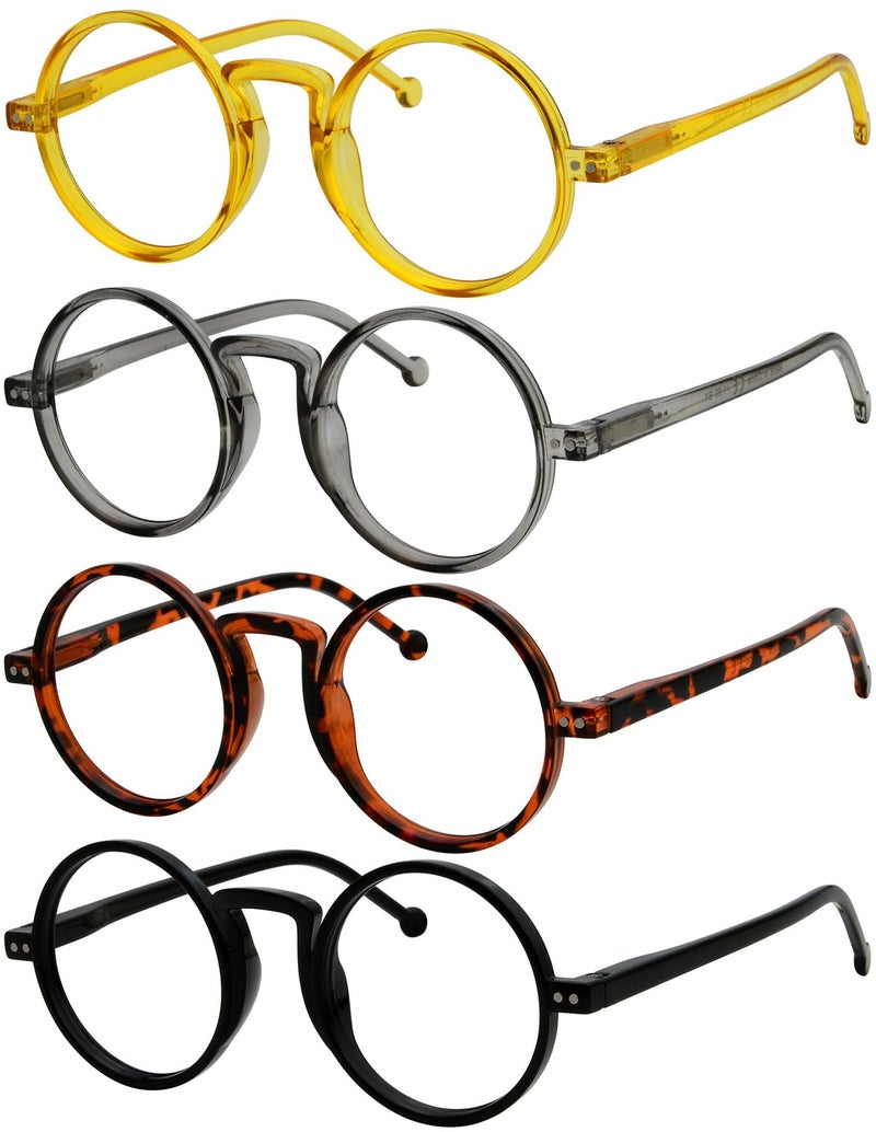 Eyekepper 4 Pack Oversized Round Reading Glasses for Men Women Retro Readers+2.50 - Image 1