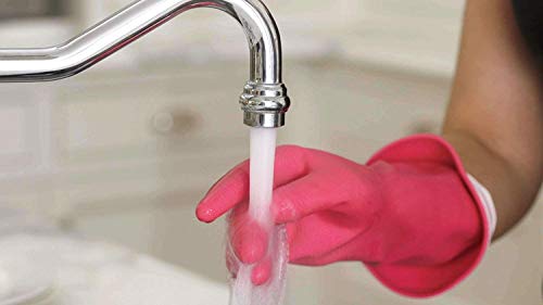 Casabella Premium Waterblock Cleaning Gloves - 6 Pair (12 Gloves) Pink - (Medium) - Image 5