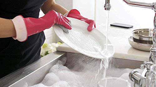 Casabella Premium Waterblock Cleaning Gloves - 6 Pair (12 Gloves) Pink - (Medium) - Image 2