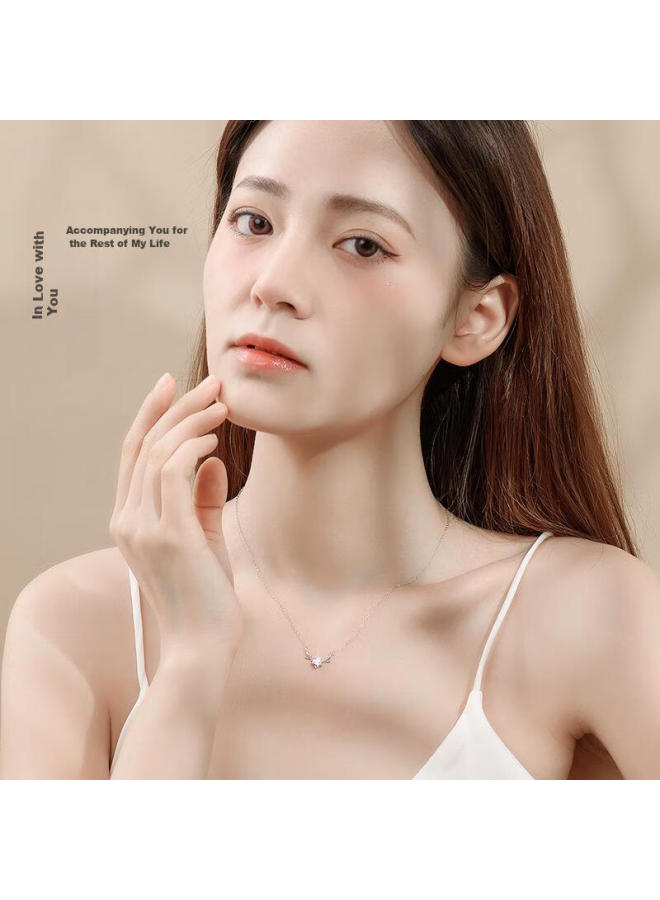 Manhe S925 Silver Necklace For Women, Pendant Collarbone Chain elry, New Year Birthday Gift For Girlfriend Or Wife - Image 5