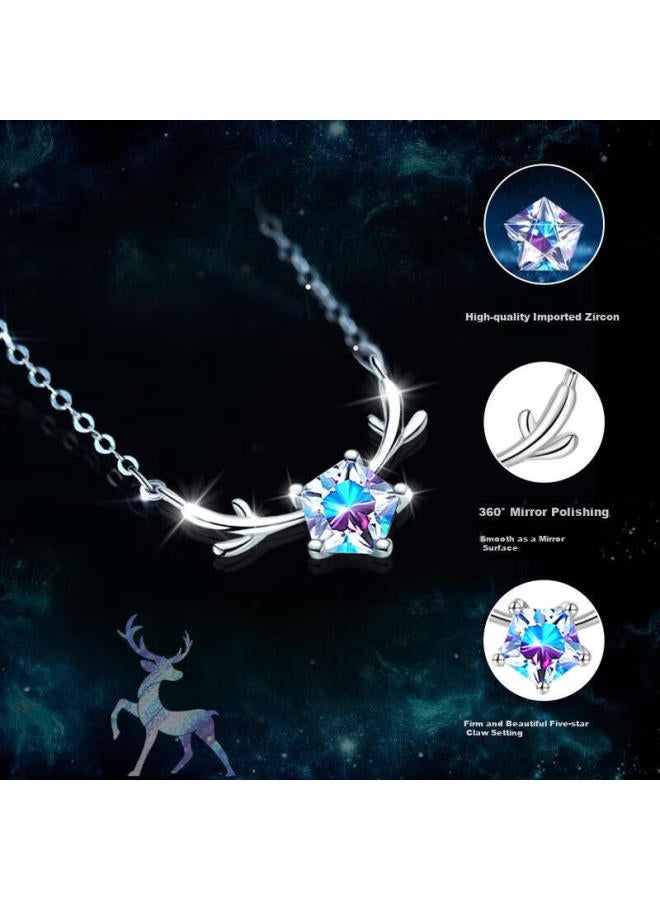 Manhe S925 Silver Necklace For Women, Pendant Collarbone Chain elry, New Year Birthday Gift For Girlfriend Or Wife - Image 2