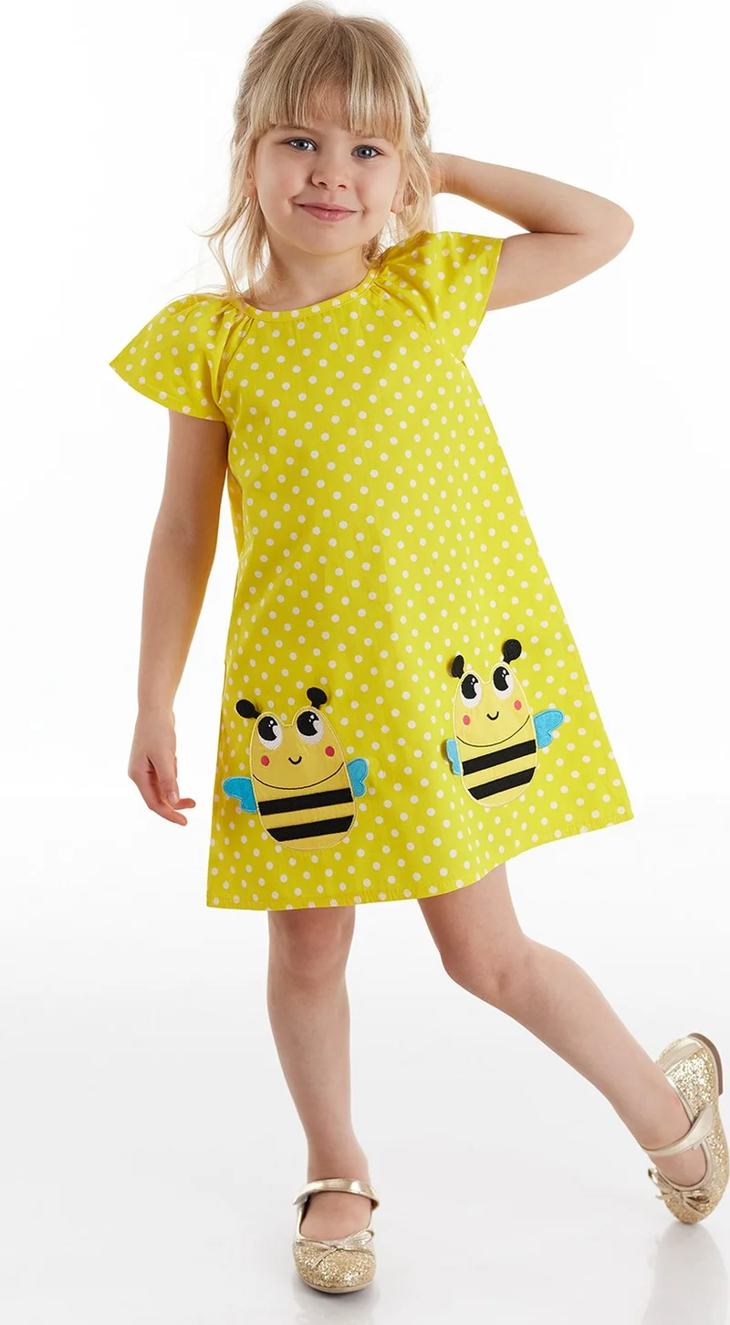 Denokids Polka Dot Bees Girl Dress