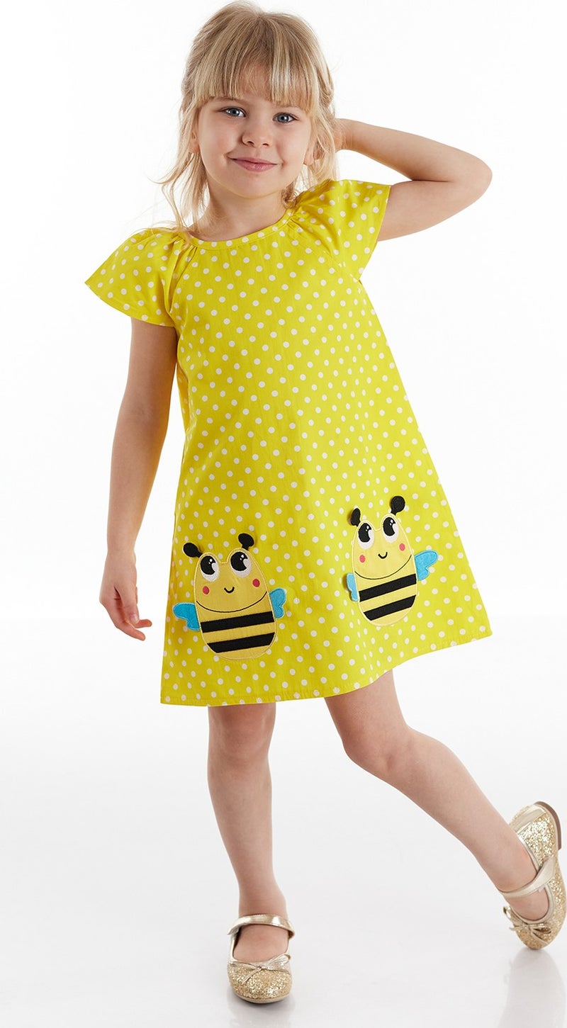Denokids Polka Dot Bees Girl Dress  - Image 1