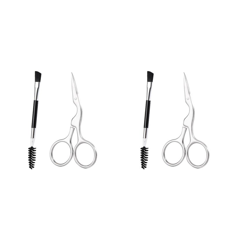 4 Pcs Eyebrow Grooming Trimming Tool Eyebrow Brush Comb Scissor Makeup Supplies - Image 1