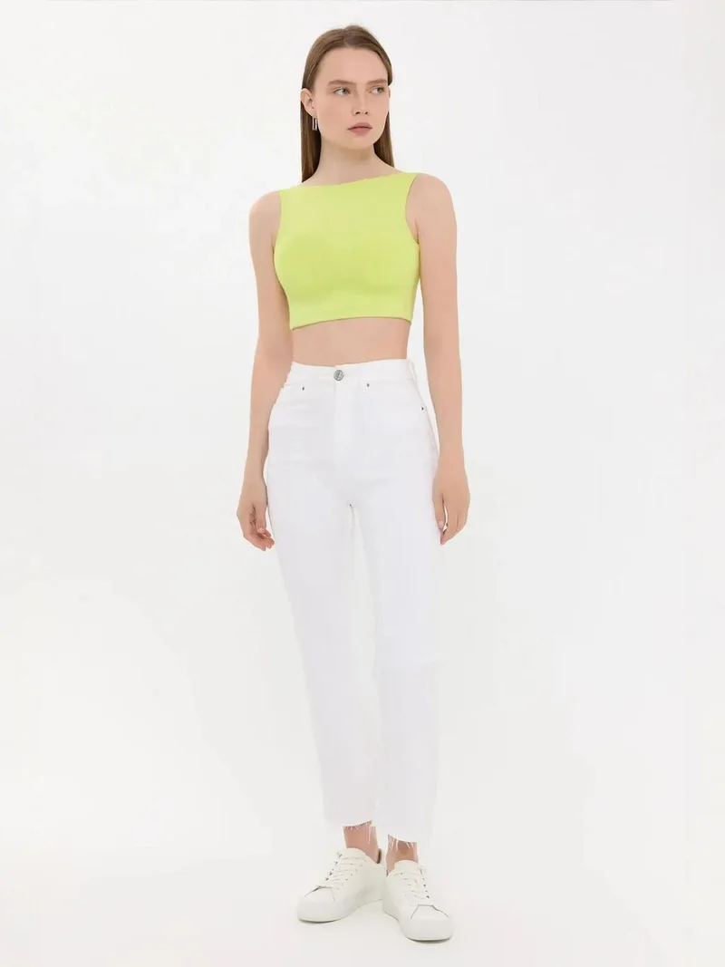 HICCUP Sleeveless Round Neck Top with Back Detail