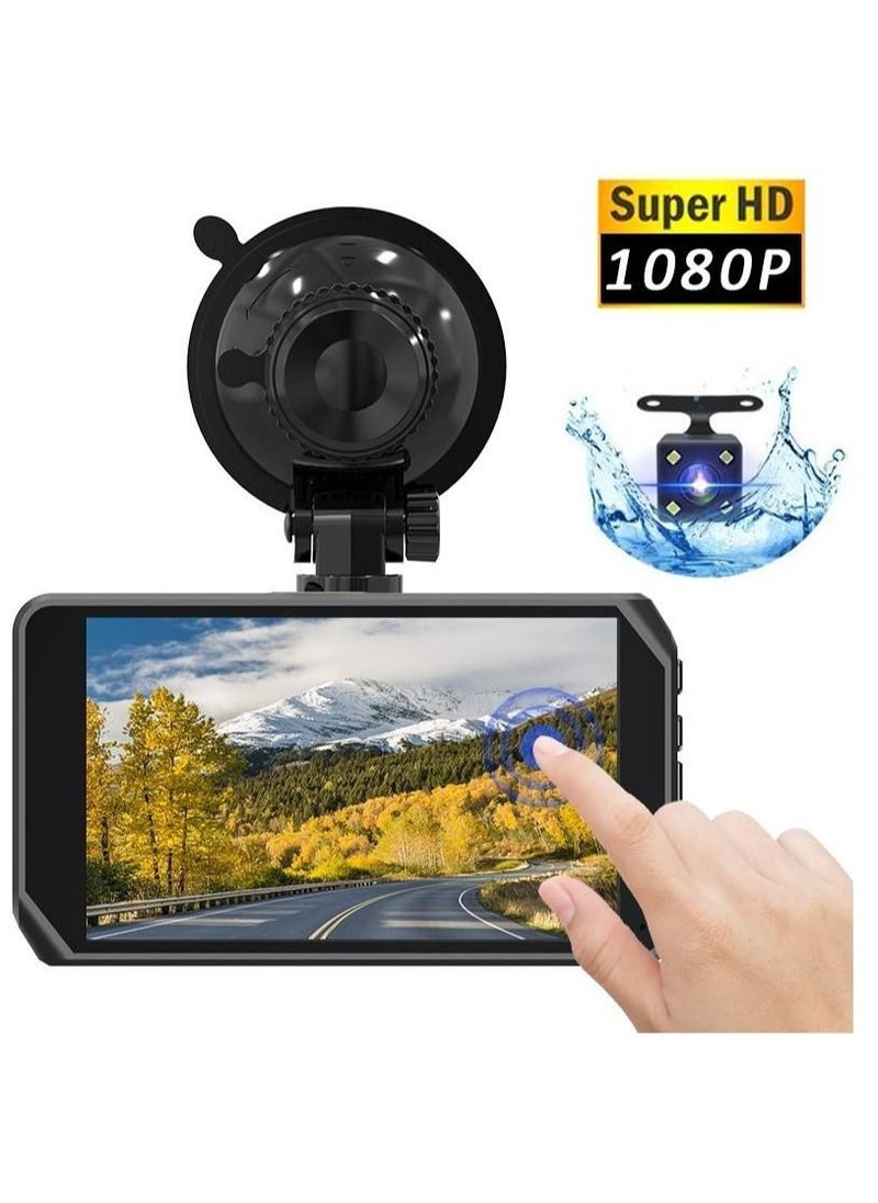 ماركة غير محددة - 4 بوصة سيارة DVR داش كام تسجيل G-sensor 1080P HD عدسة مزدوجة كاميرا فيديو صوت4 بوصة سيارة DVR داش كام تسجيل G-sensor 1080P HD عدسة مزدوجة كاميرا فيديو صوت - Image 1