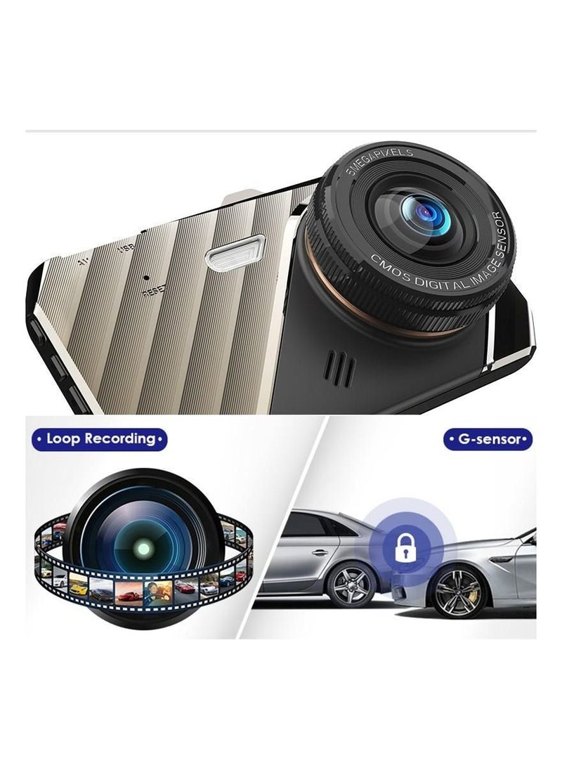 ماركة غير محددة - 4 بوصة سيارة DVR داش كام تسجيل G-sensor 1080P HD عدسة مزدوجة كاميرا فيديو صوت4 بوصة سيارة DVR داش كام تسجيل G-sensor 1080P HD عدسة مزدوجة كاميرا فيديو صوت - Image 1