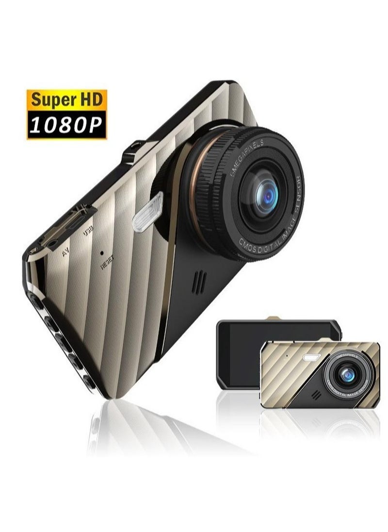 ماركة غير محددة - 4 بوصة سيارة DVR داش كام تسجيل G-sensor 1080P HD عدسة مزدوجة كاميرا فيديو صوت4 بوصة سيارة DVR داش كام تسجيل G-sensor 1080P HD عدسة مزدوجة كاميرا فيديو صوت - Image 1