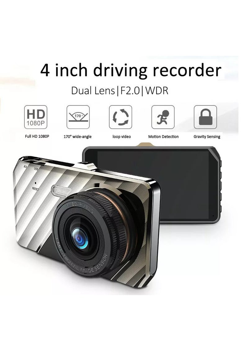 ماركة غير محددة - 4 بوصة سيارة DVR داش كام تسجيل G-sensor 1080P HD عدسة مزدوجة كاميرا فيديو صوت4 بوصة سيارة DVR داش كام تسجيل G-sensor 1080P HD عدسة مزدوجة كاميرا فيديو صوت - Image 1