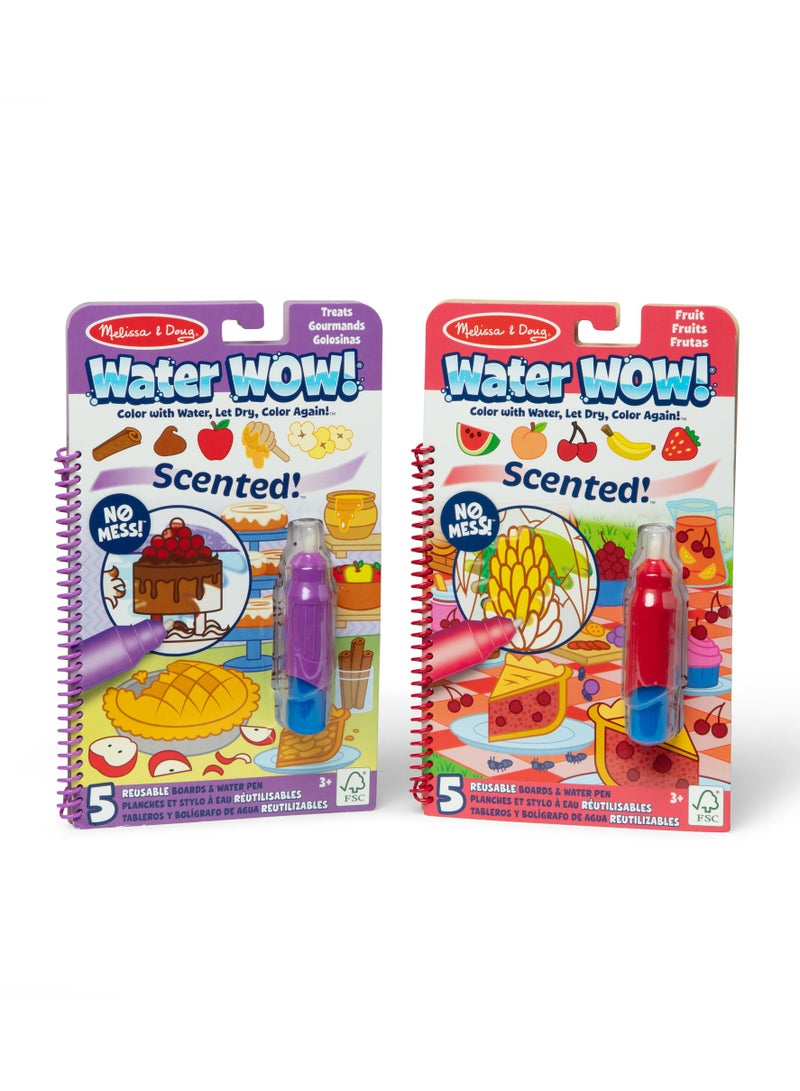 Melissa & Doug Scented Water Wow Bundle – Reusable Water-Reveal Activity Pads with Fruit & Treat-Themed Scenes & Refillable Pens – Scratch & Sniff Sensory Fun – Ages 3+ | MD50453 - Image 1