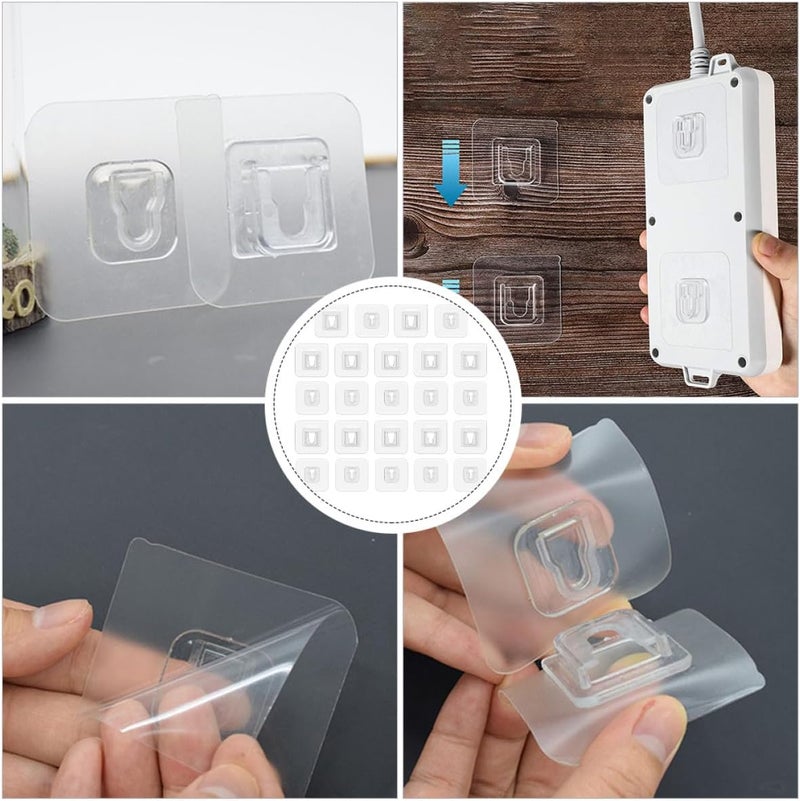 Abaodam 22 Pairs Double-Sided Adhesive Wall Sticky Hooks Punch-Free Utility Storage Hangers for Home Organization Kitchen Bathroom Use - Image 3