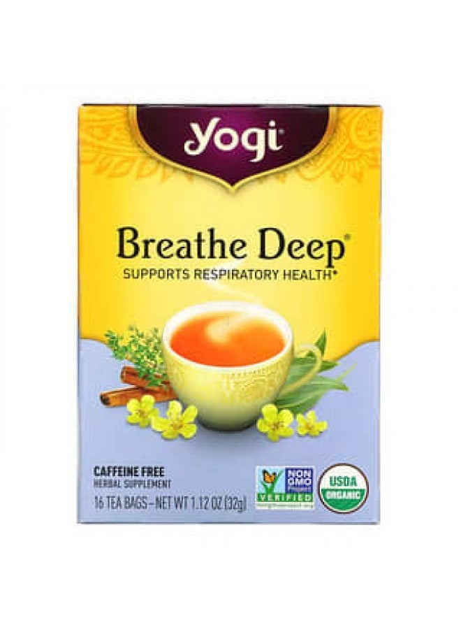 Yogi Tea - Yogi Tea, Breathe Deep, Caffeine Free, 16 Tea Bags, 1.12 oz (32 g) - Image 1