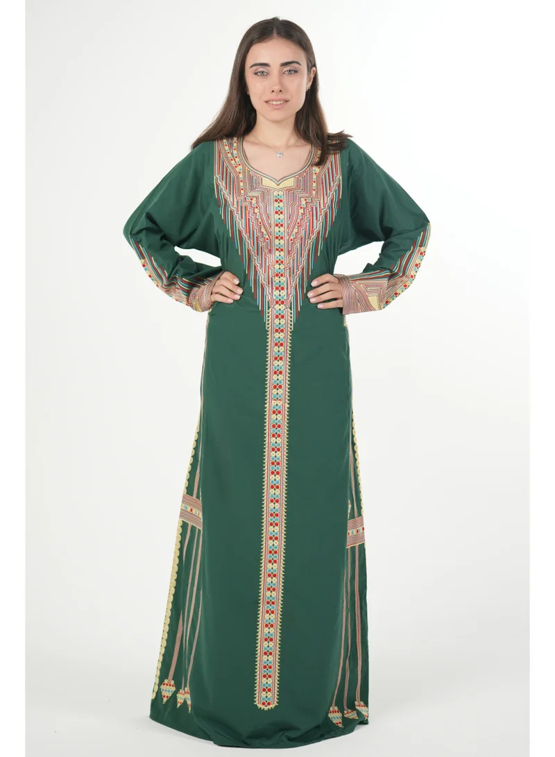 AL BENT AL SHARQIEH printed round neck jalabiya dress