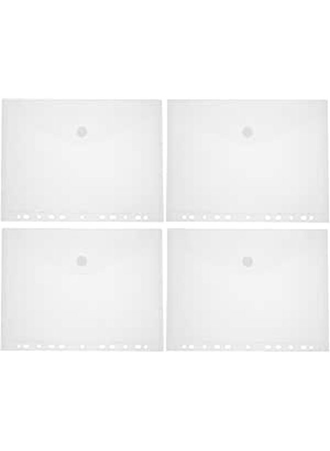 A4 PVC Sticker Button File Folders 4Pcs with Pocket for Document Organizing - Image 1