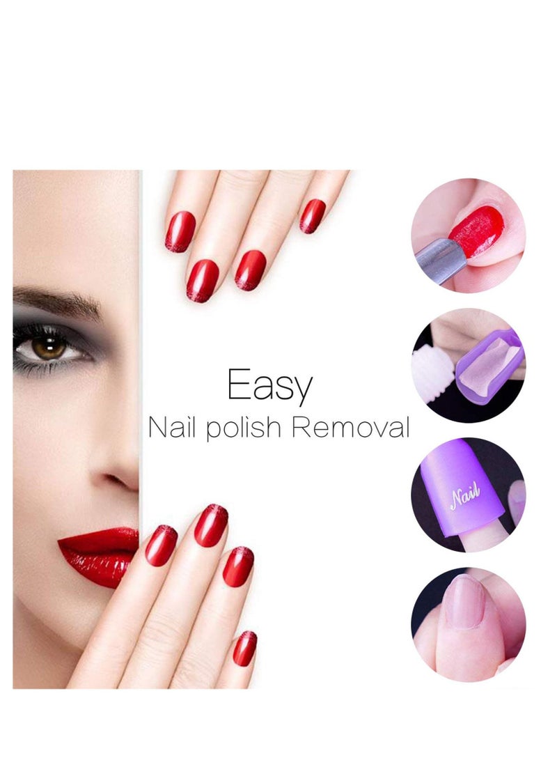 Excefore 20PC Plastic Acrylic Nail Art Soak Off Cap Clip UV Gel Polish Remover Wrap Tool，Nail Polish Remover Clips（Purple,White） - Image 2