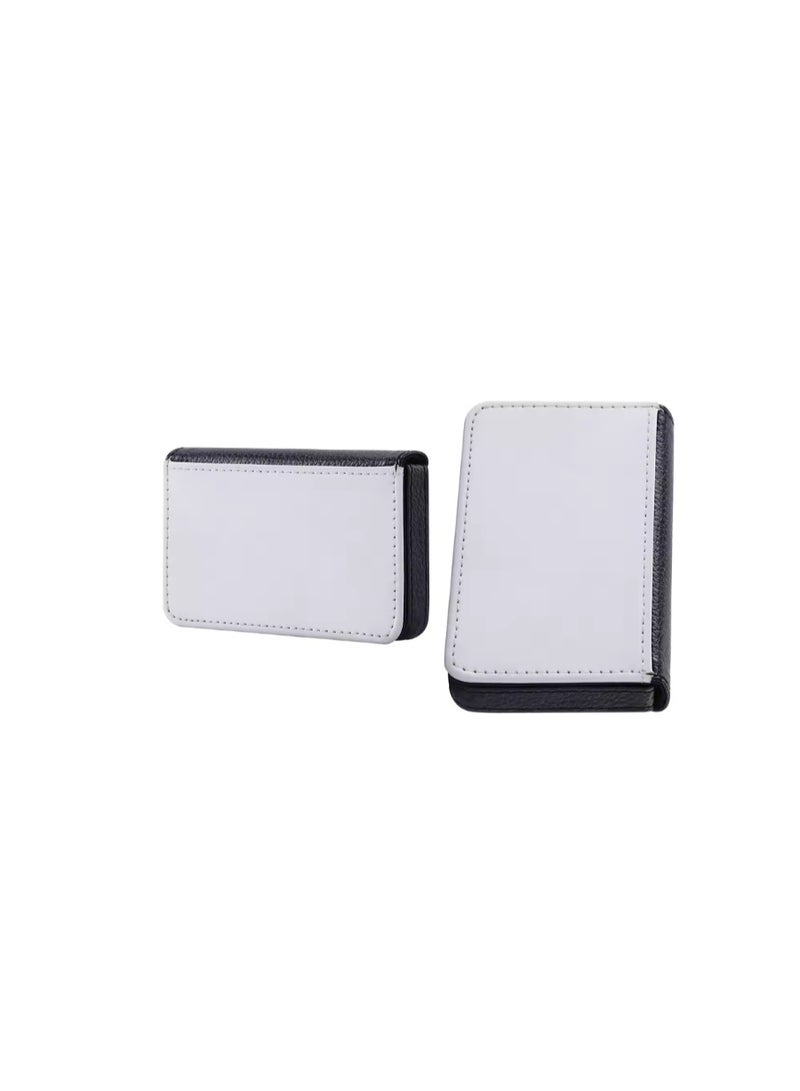 Kalon 2 Pieces Zip Wallet Card Holder white and Gray Sublimation Heat Transfer Card Holder Wallet For Women Birthday Gift, Office Work, Travel Wallet, Bag  - Image 3
