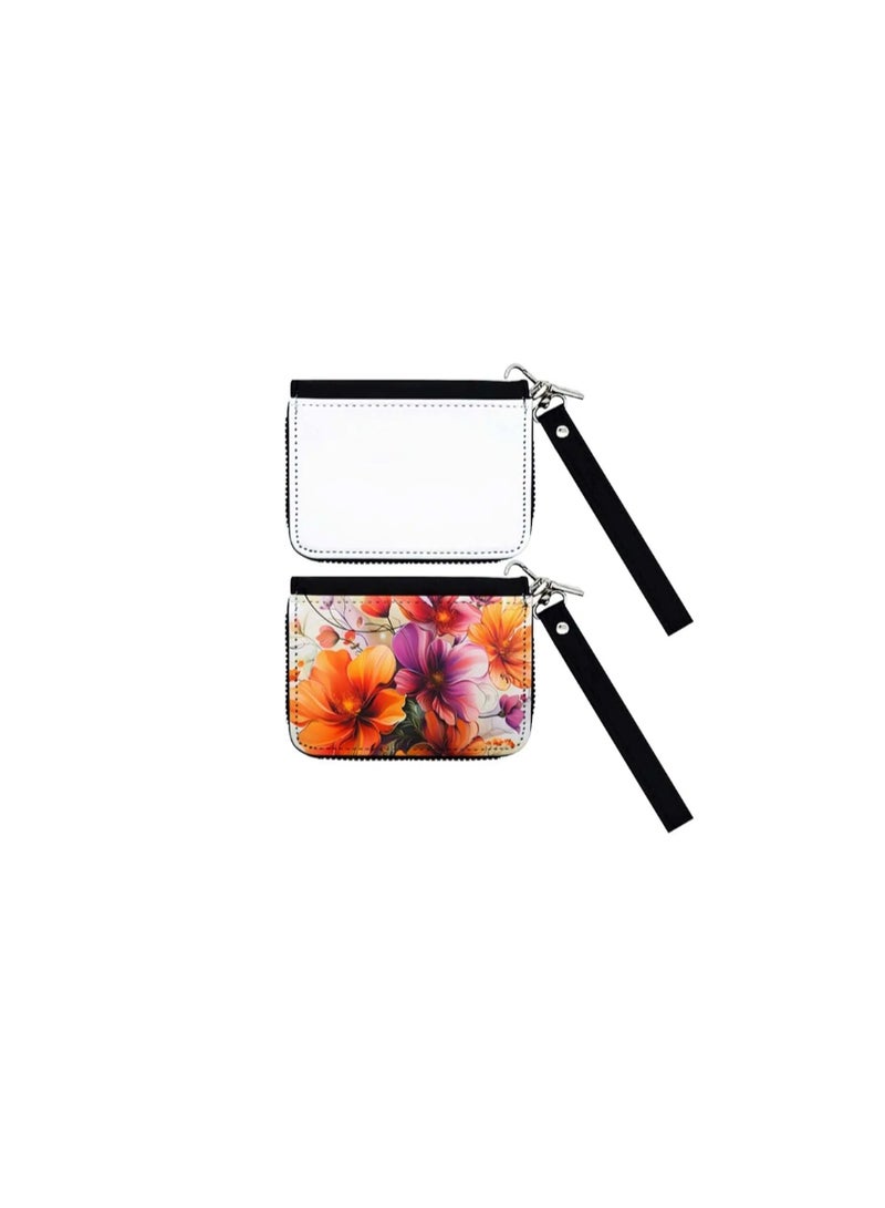 Kalon 2 Pieces Zip Wallet Card Holder white and Gray Sublimation Heat Transfer Card Holder Wallet For Women Birthday Gift, Office Work, Travel Wallet, Bag  - Image 2