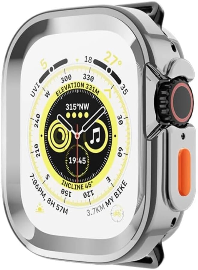 Next store Compatible with iWatch Case 49 Series 8/9 SE Ultra/Ultra2, Soft TPU Shockproof Anti-Drop Protective Cover for Women Men (Silver)