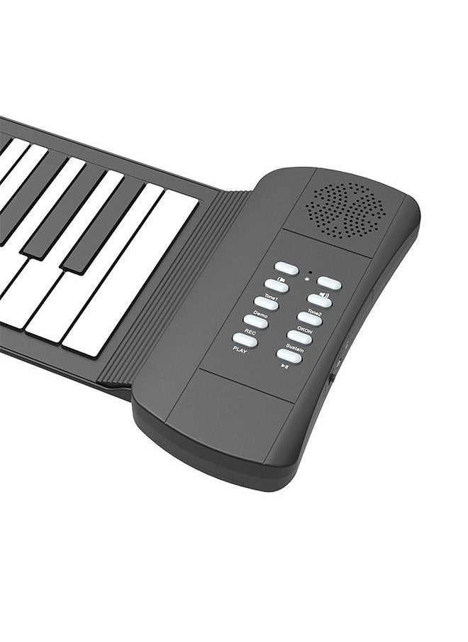 49 Keys Roll Up Piano with Built-in Speaker 16 Tones 6 Demos Supports Recording Sustain Headphone Jack Silent Hand Roll Piano Flexible Silicone Electronic Keyboard